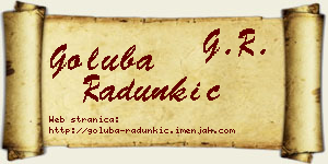Goluba Radunkić vizit kartica